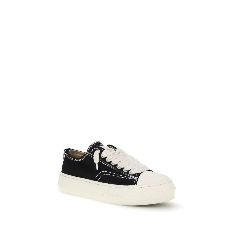 Represent Black Cotton Low Top Sneakers