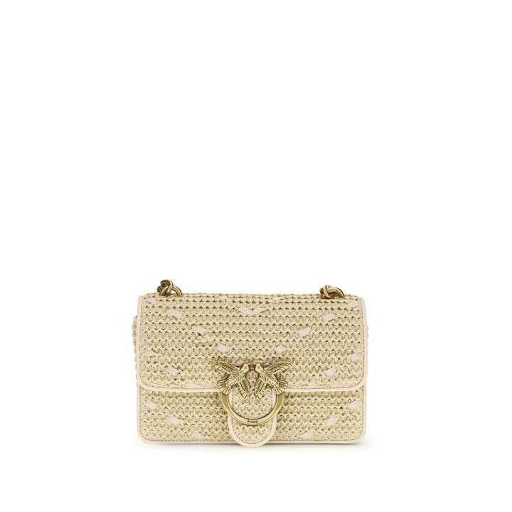 PINKO Beige Raffia Shoulder Bag