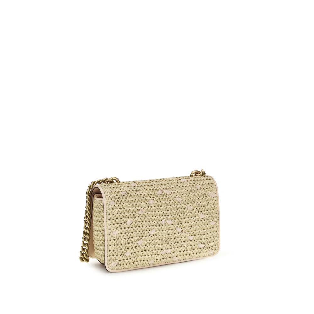 PINKO Beige Raffia Shoulder Bag