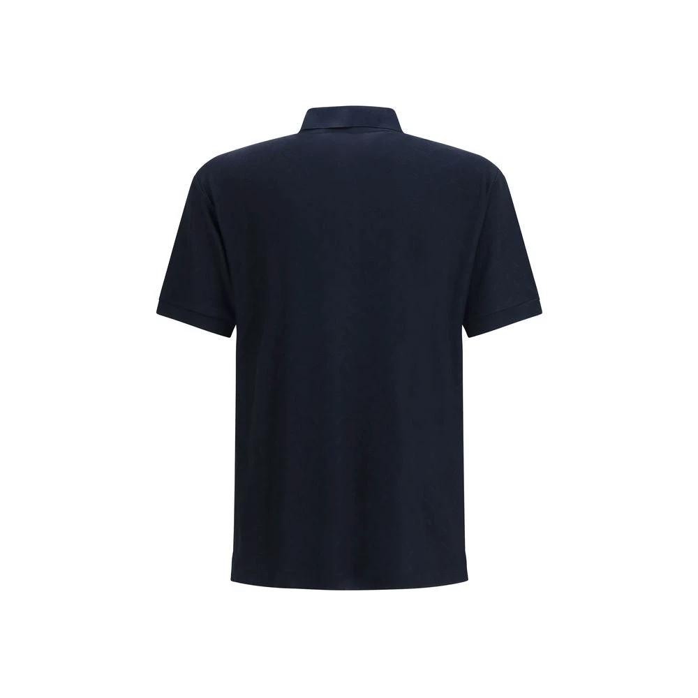 Giorgio Armani Blue Viscose Polo Shirt