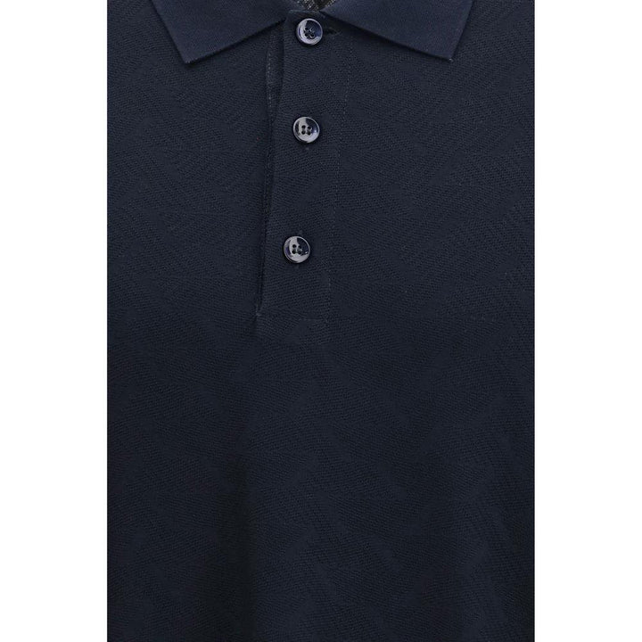 Giorgio Armani Blue Viscose Polo Shirt