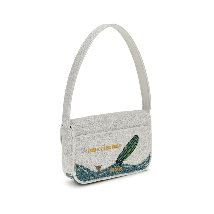 Staud White Other Fibres Shoulder Bag