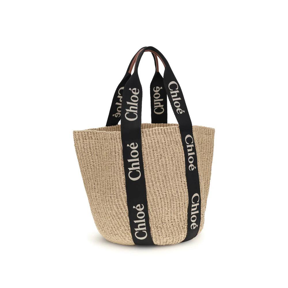 Chloé Beige Raffia Backet Bag