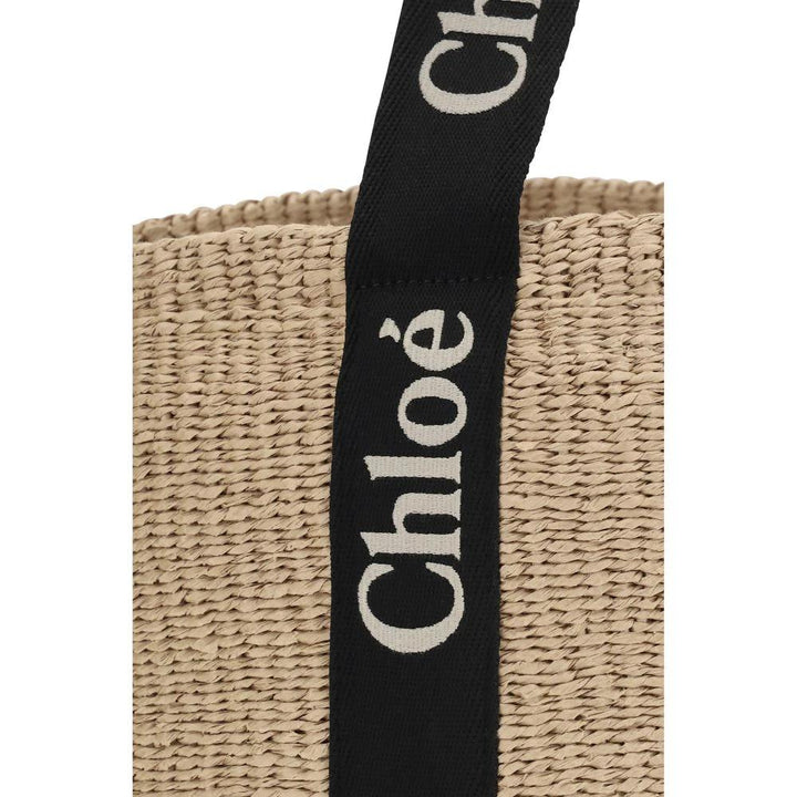 Chloé Beige Raffia Backet Bag