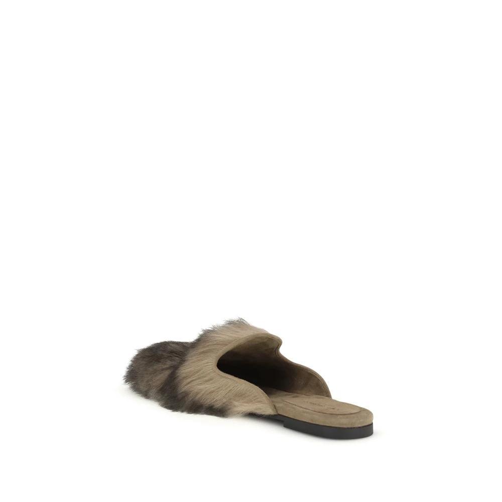 Dolce & Gabbana Gray Lamb Ovis Aries Aries Mules