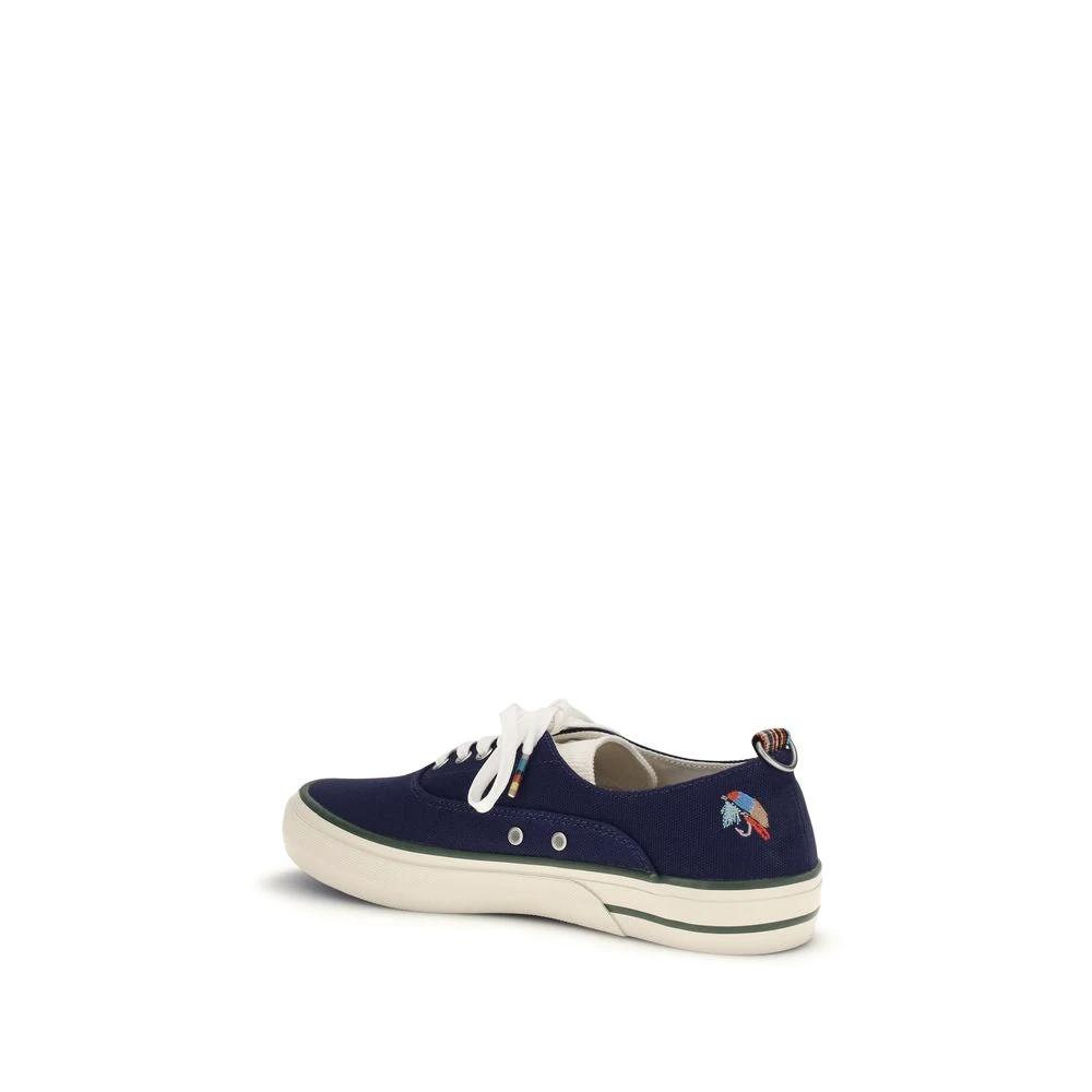 Barbour Blue Cotton Low Top Sneakers