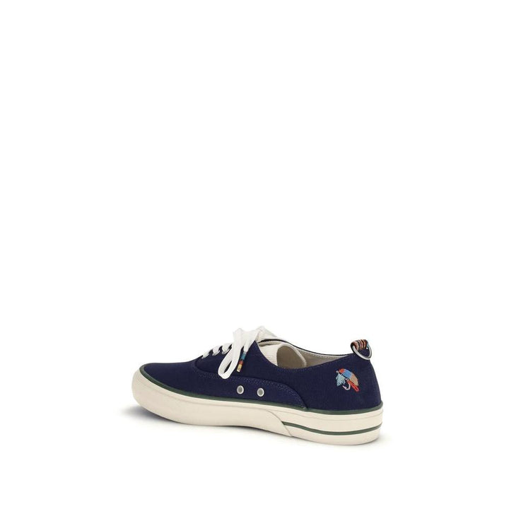 Barbour Blue Cotton Low Top Sneakers