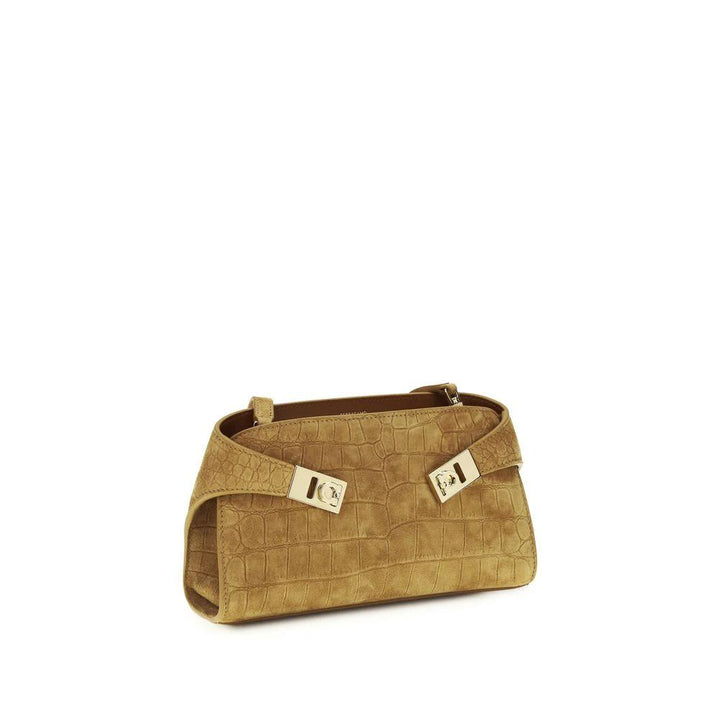 Ferragamo Beige Calf Leather Bos Taurus Clutch Bag