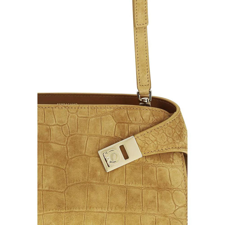 Ferragamo Beige Calf Leather Bos Taurus Clutch Bag