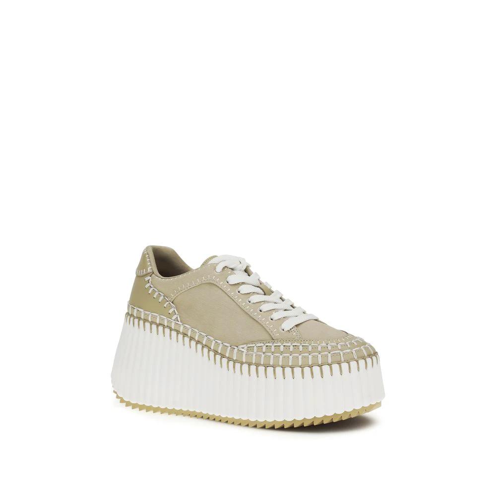 Chloé Bicolor Fabric Platform Sneakers