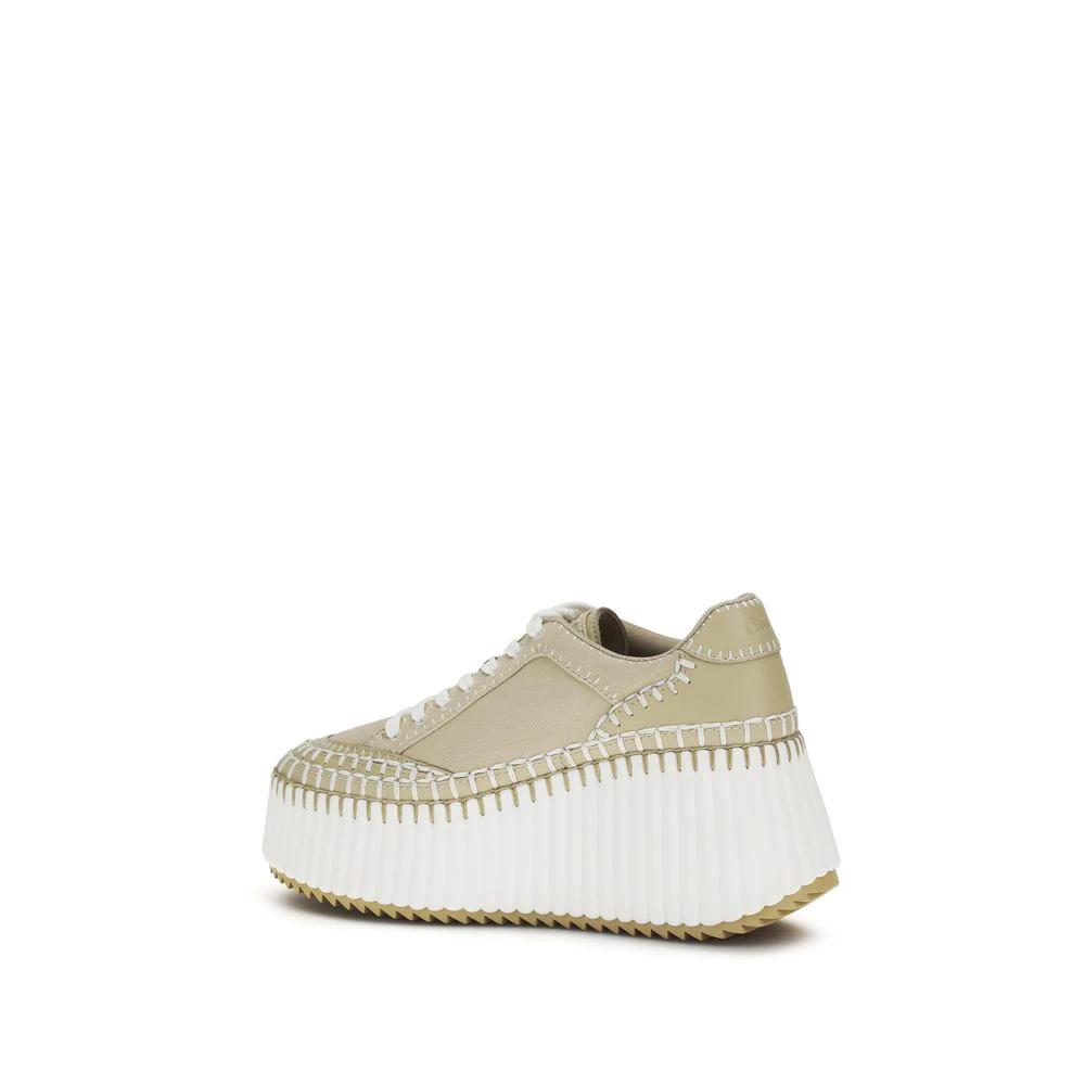 Chloé Bicolor Fabric Platform Sneakers