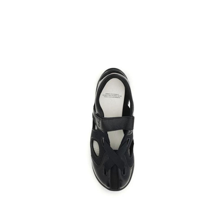 Y-3 Black Calf Leather Bos Taurus Flat Sandals