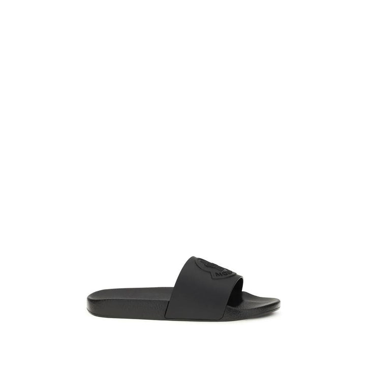 Moncler Black Rubber Slippers