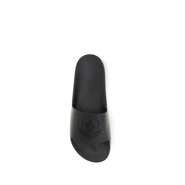 Moncler Black Rubber Slippers