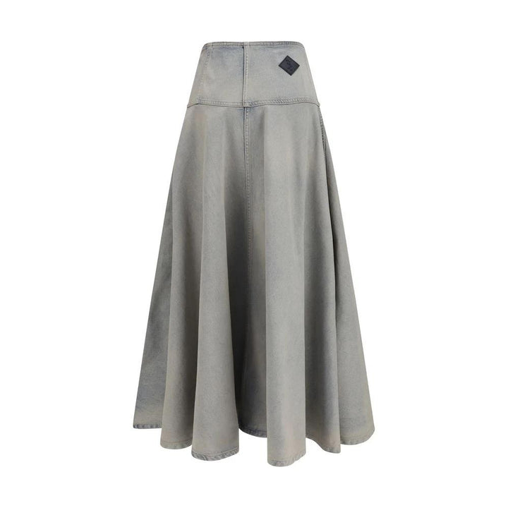 Haikure Blue Cotton Midi Skirt