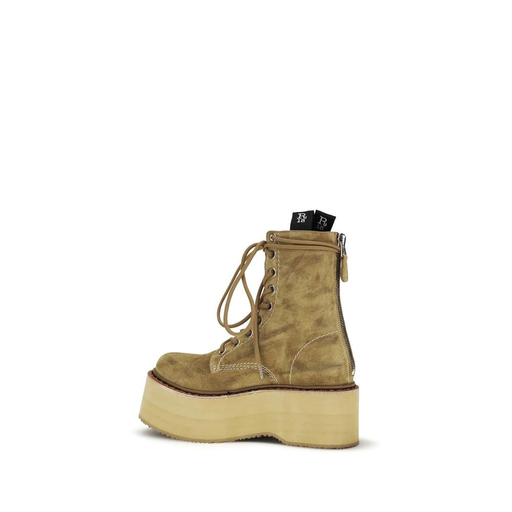 R13 Bicolor Suede Leather Lace-Up Boots