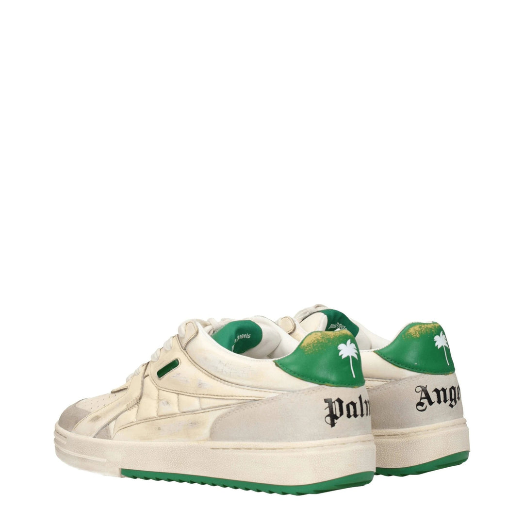 Palm Angels Beige Leather Low Top Sneakers