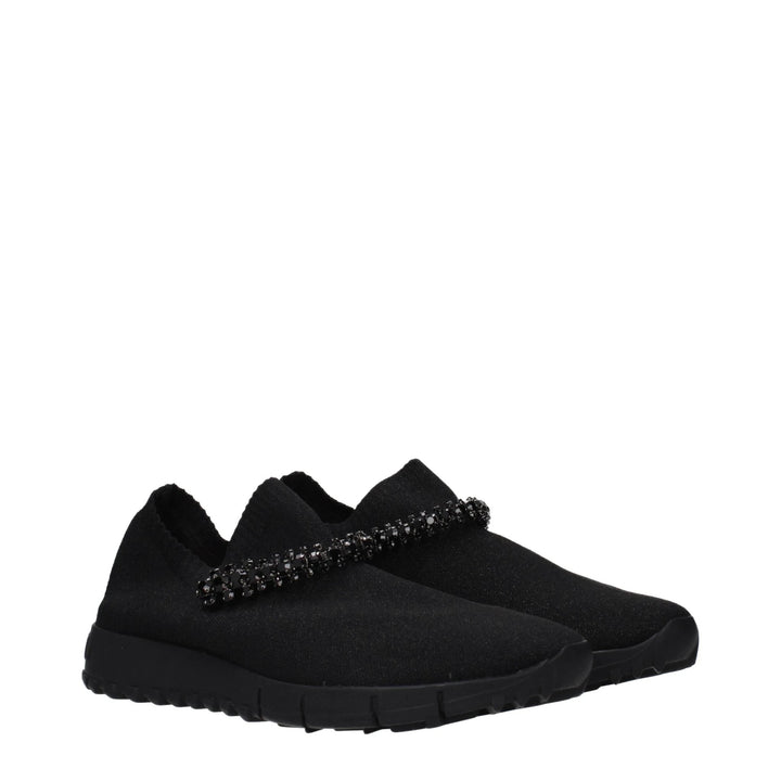 Jimmy Choo Black Fabric Slip-On Loafers