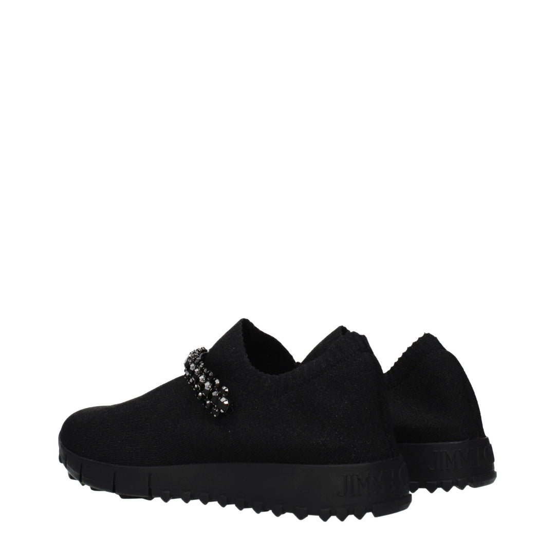 Jimmy Choo Black Fabric Slip-On Loafers