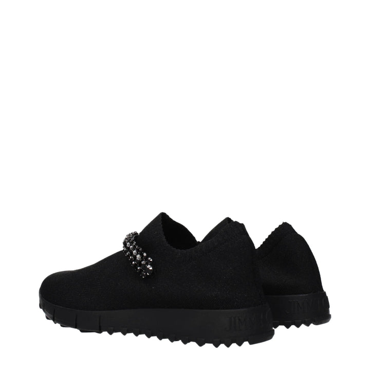 Jimmy Choo Black Fabric Slip-On Loafers