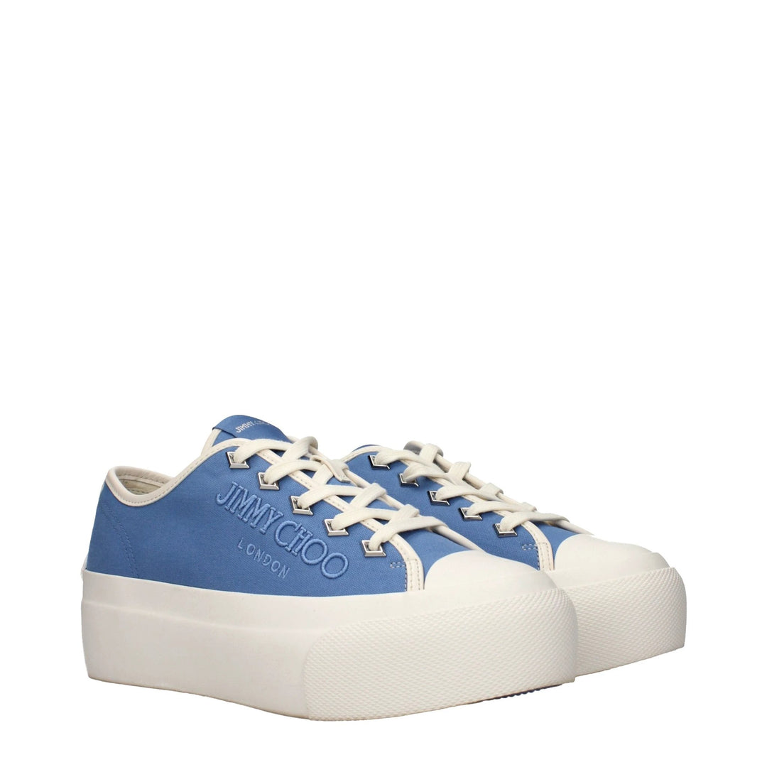 Jimmy Choo Blue Fabric Low Top Sneakers