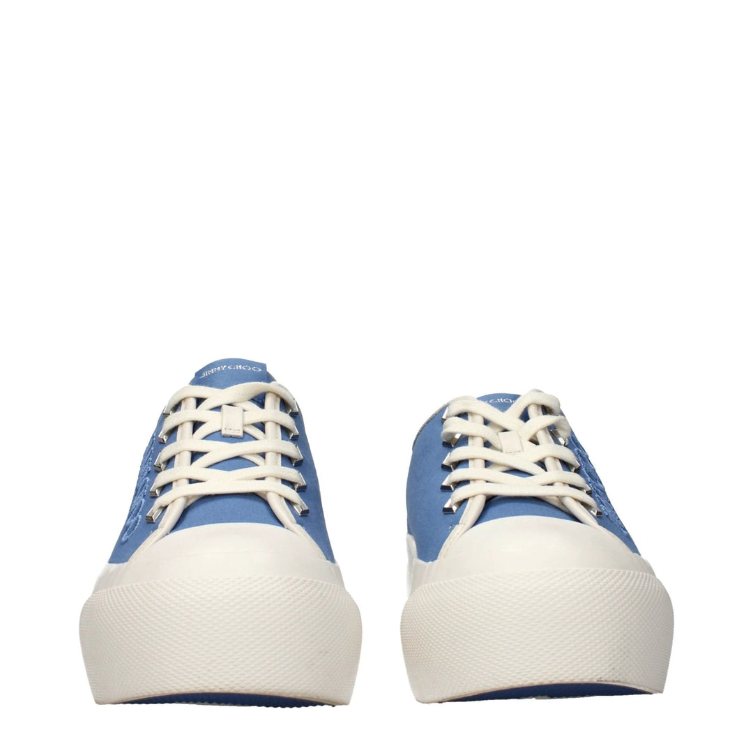 Jimmy Choo Blue Fabric Low Top Sneakers
