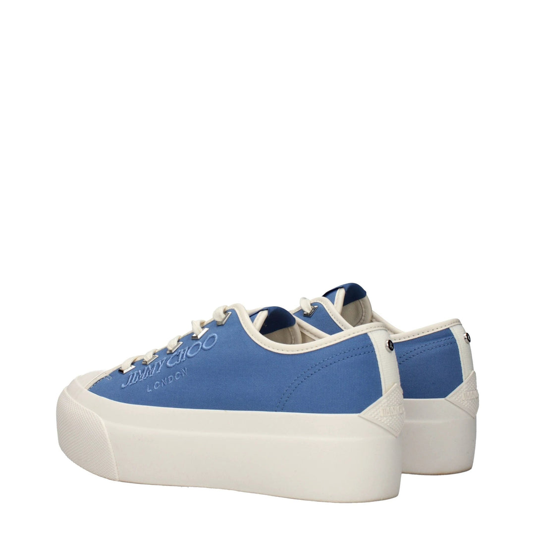 Jimmy Choo Blue Fabric Low Top Sneakers