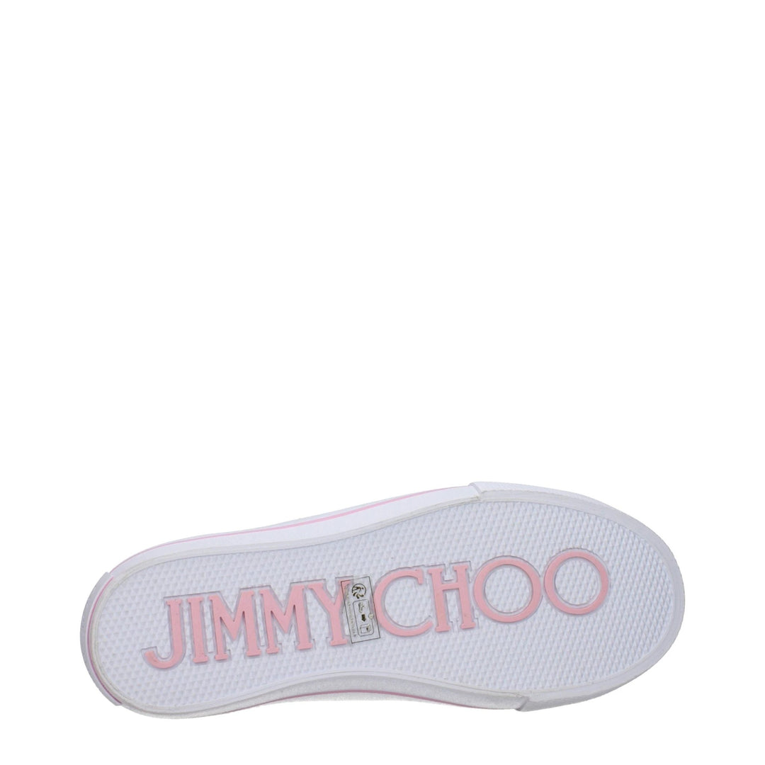 Jimmy Choo Pink Fabric Low Top Sneakers