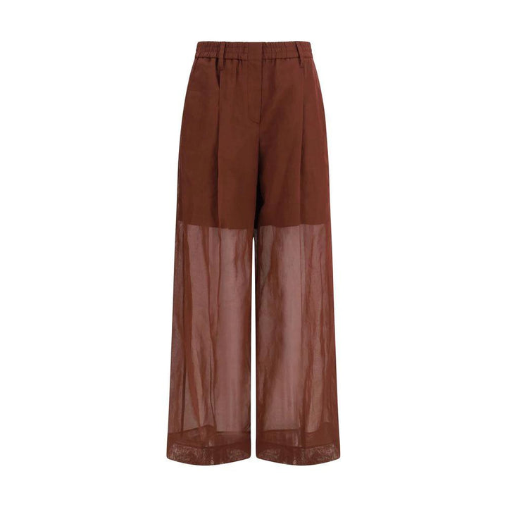 Brunello Cucinelli Brown Cotton Dress Pants