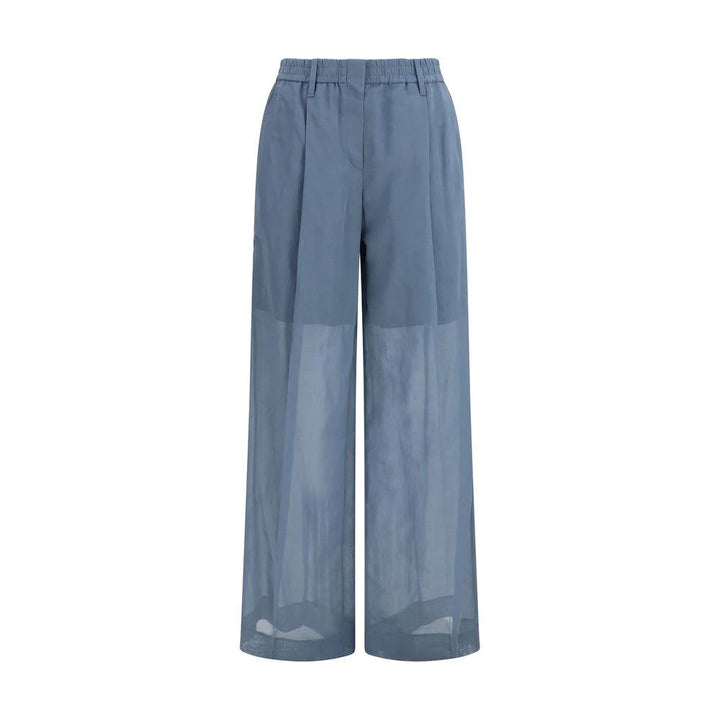 Brunello Cucinelli Blue Cotton Casual Pants