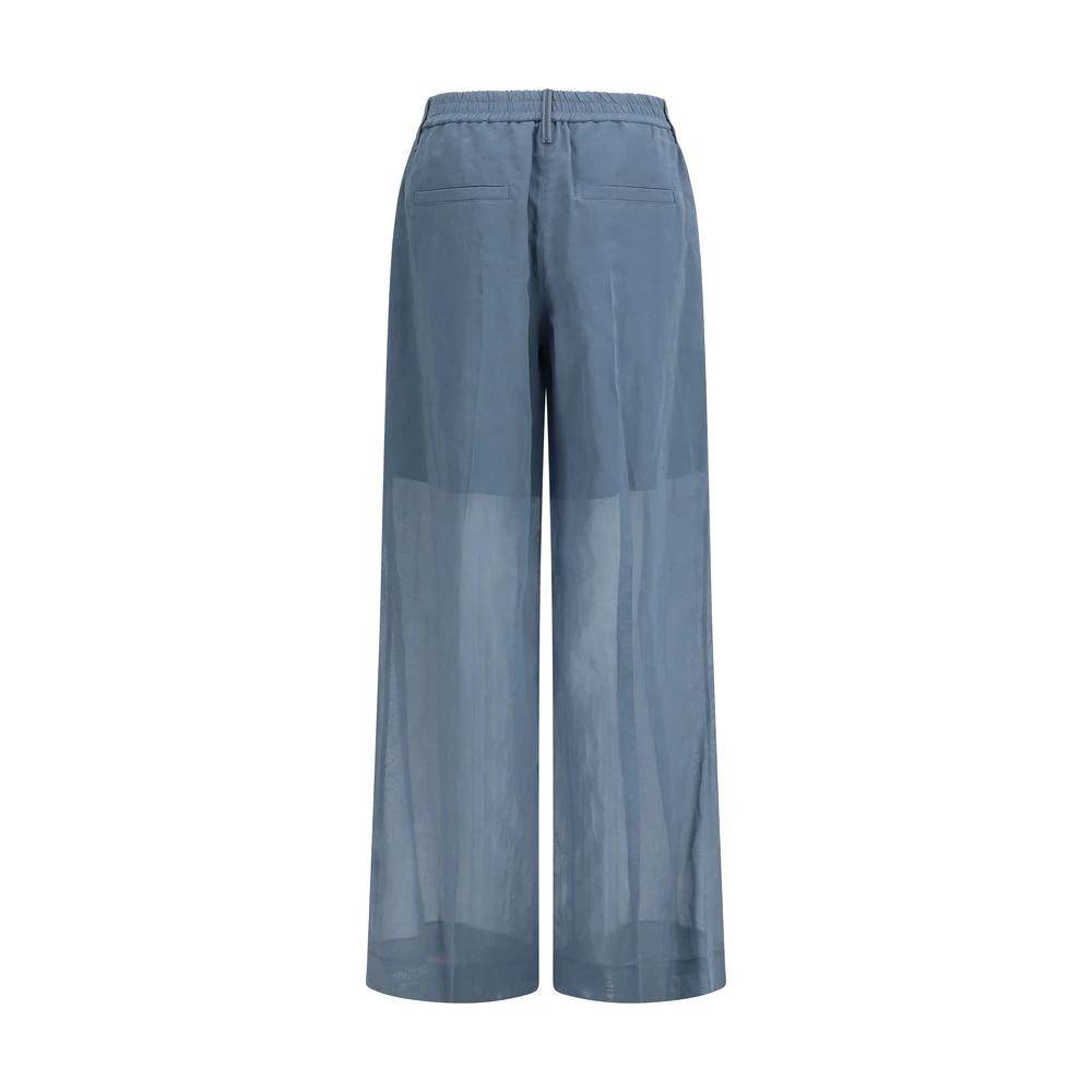 Brunello Cucinelli Blue Cotton Casual Pants