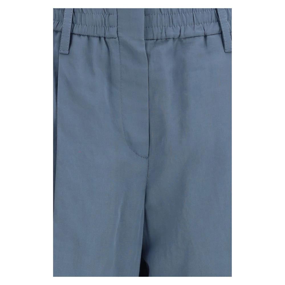 Brunello Cucinelli Blue Cotton Casual Pants