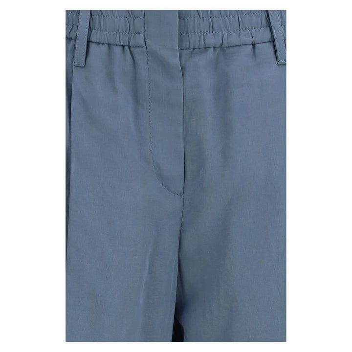 Brunello Cucinelli Blue Cotton Casual Pants