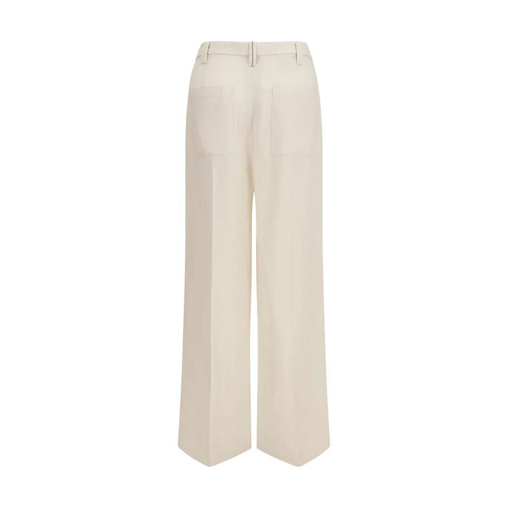 Brunello Cucinelli Beige Viscose Casual Pants