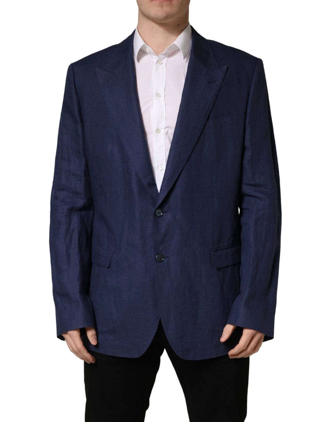 Dolce &amp; Gabbana Blue Single Breasted 2 Button Suit Jacket