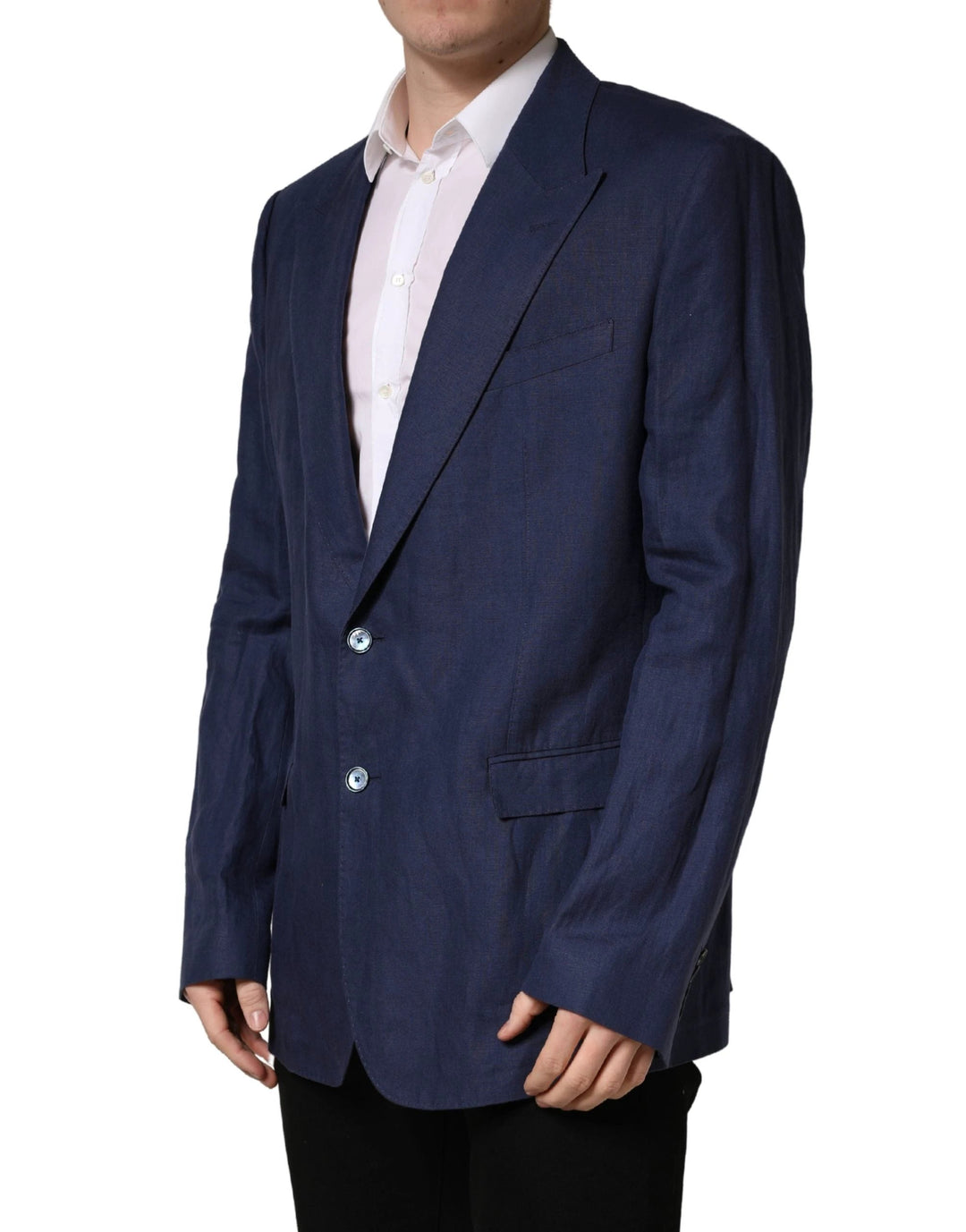 Dolce &amp; Gabbana Blue Single Breasted 2 Button Suit Jacket