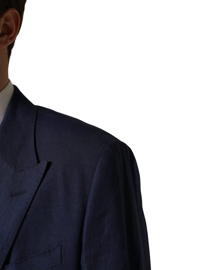 Dolce &amp; Gabbana Blue Single Breasted 2 Button Suit Jacket