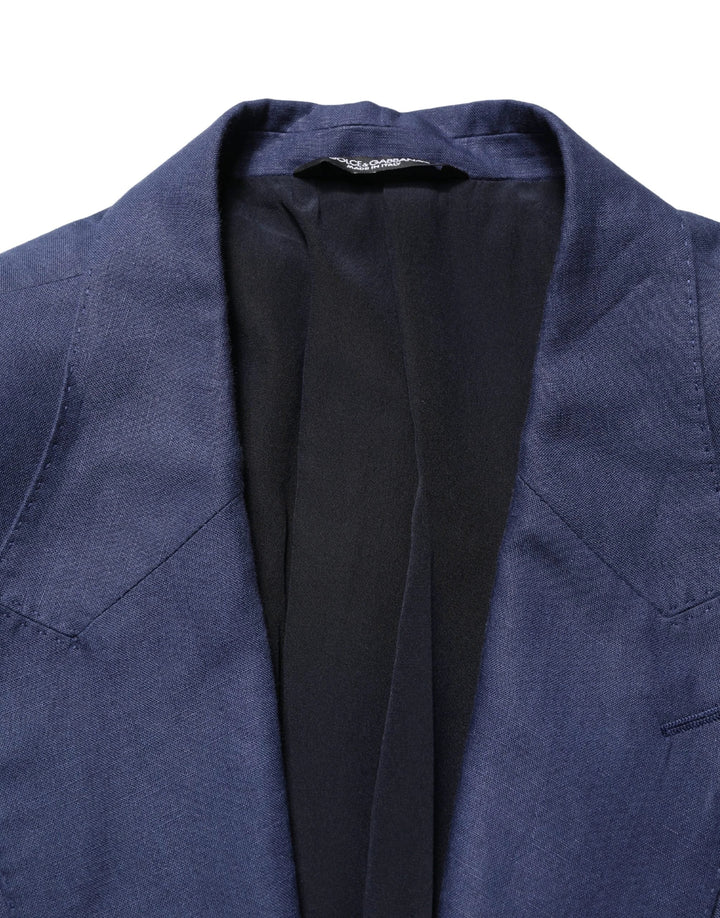 Dolce &amp; Gabbana Blue Single Breasted 2 Button Suit Jacket