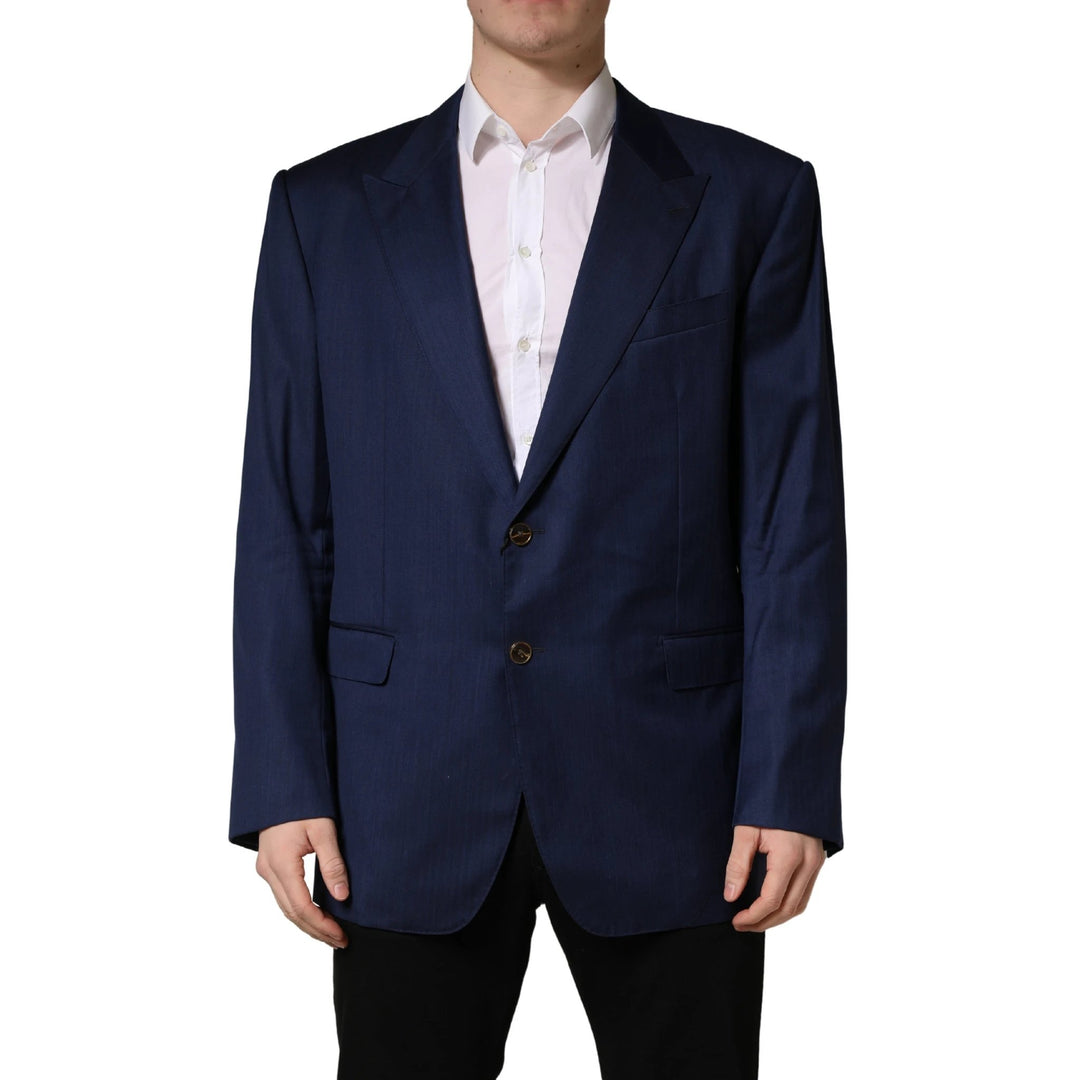Dolce &amp; Gabbana Blue Single Breasted 2 Button Suit Jacket