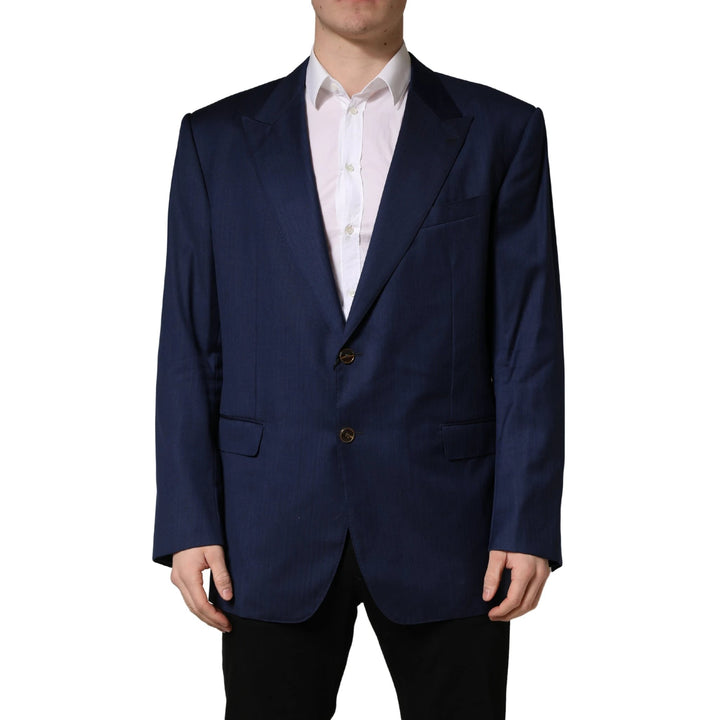 Dolce &amp; Gabbana Blue Single Breasted 2 Button Suit Jacket