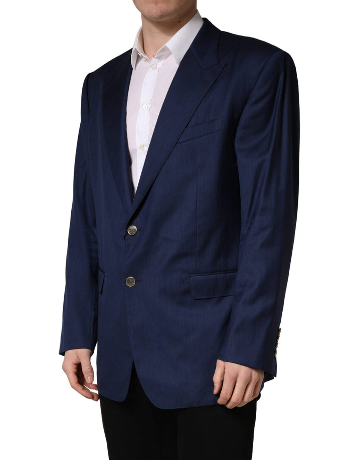 Dolce &amp; Gabbana Blue Single Breasted 2 Button Suit Jacket