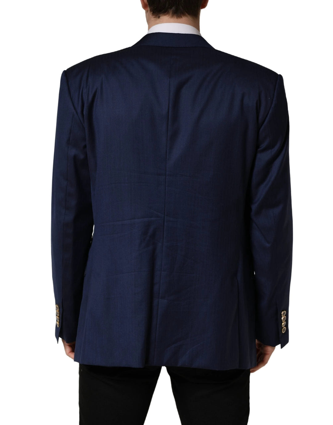 Dolce &amp; Gabbana Blue Single Breasted 2 Button Suit Jacket