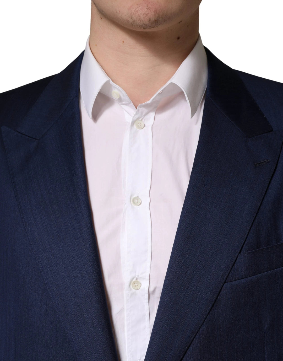 Dolce &amp; Gabbana Blue Single Breasted 2 Button Suit Jacket