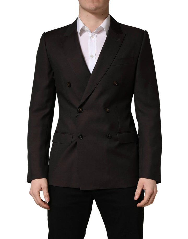 Dolce &amp; Gabbana Dark Violet Wool Double Breasted Suit Jacket