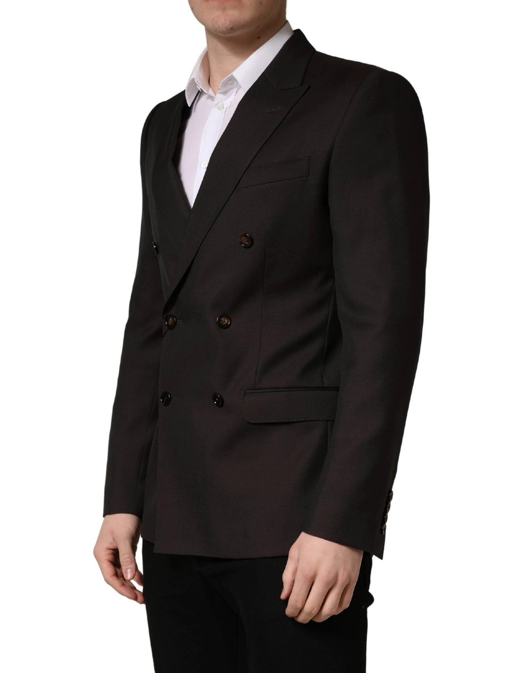 Dolce &amp; Gabbana Dark Violet Wool Double Breasted Suit Jacket