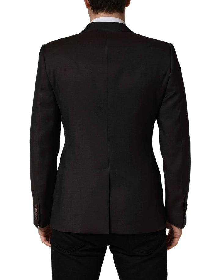 Dolce &amp; Gabbana Dark Violet Wool Double Breasted Suit Jacket