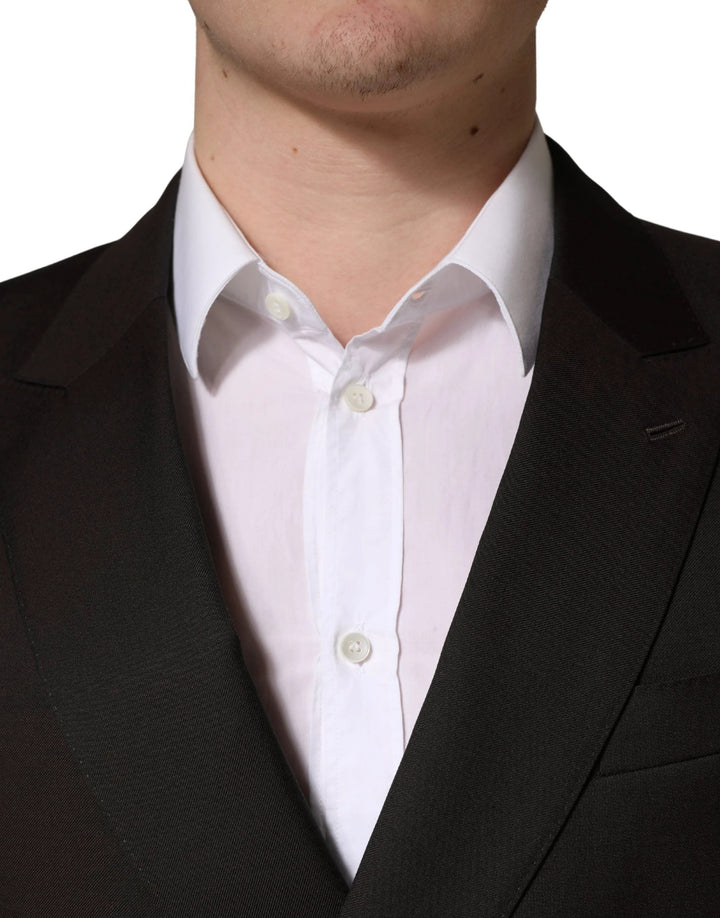 Dolce &amp; Gabbana Dark Violet Wool Double Breasted Suit Jacket
