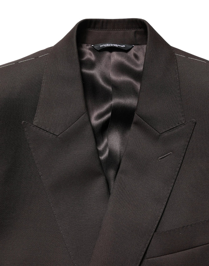 Dolce &amp; Gabbana Dark Violet Wool Double Breasted Suit Jacket