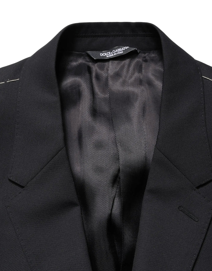 Dolce &amp; Gabbana Blue Single Breasted 2 Button Suit Jacket