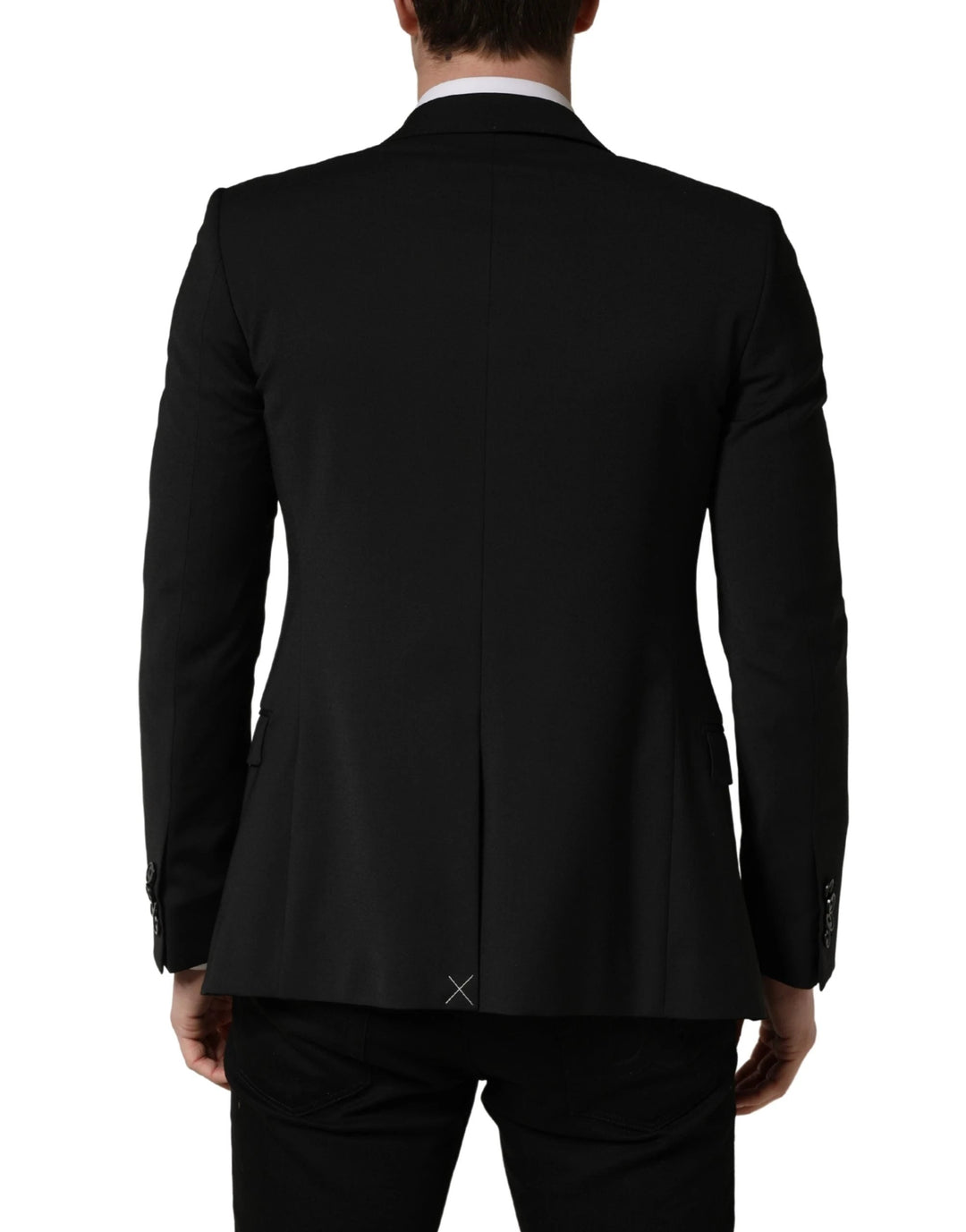 Dolce &amp; Gabbana Black Polyester 2 Buttons Men Suit Jacket